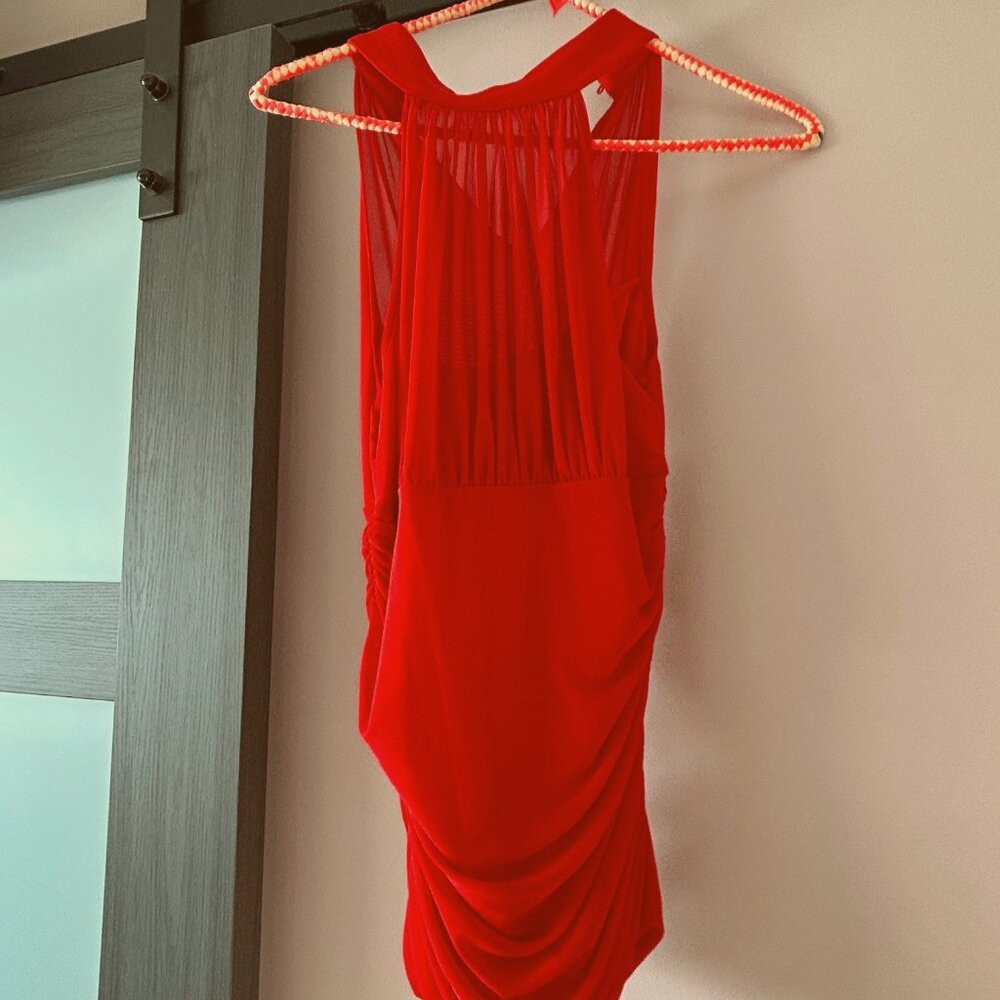 Venus Red sheer halter top size small - Valentine's chic